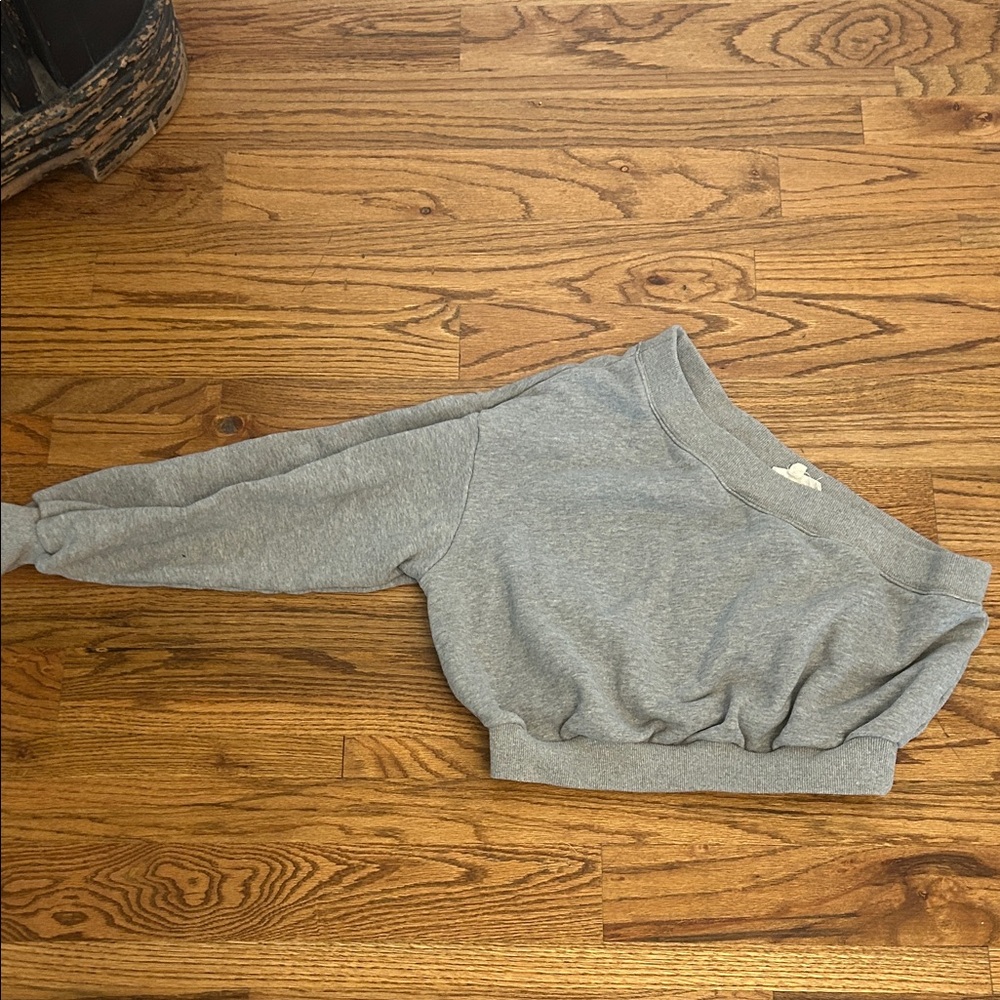 The Vintage Shop Cropped Gray One shoulder sweatshirt